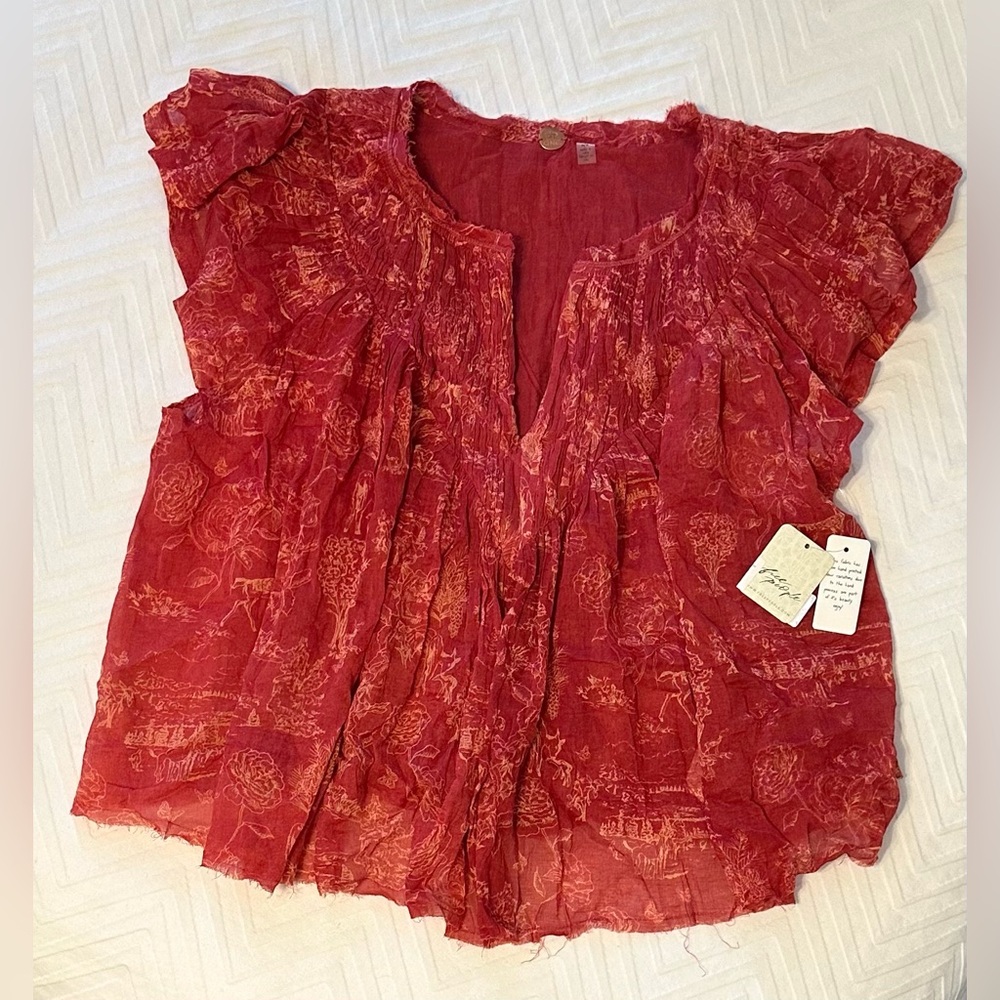 Free People Scarlet Ruffle Top